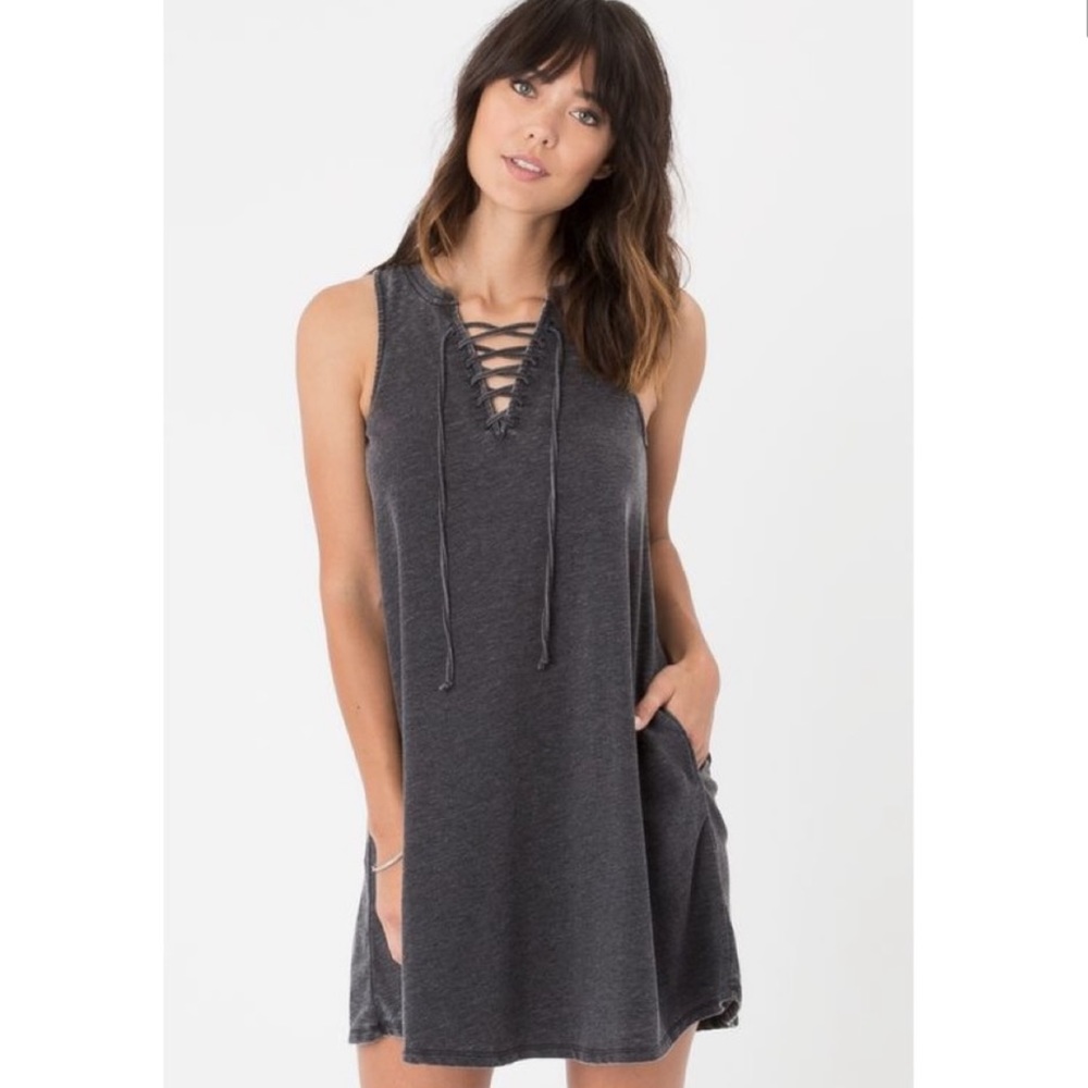 Z Supply ‘All Tied Up’ Lace Up Tank Mini Dress, M
